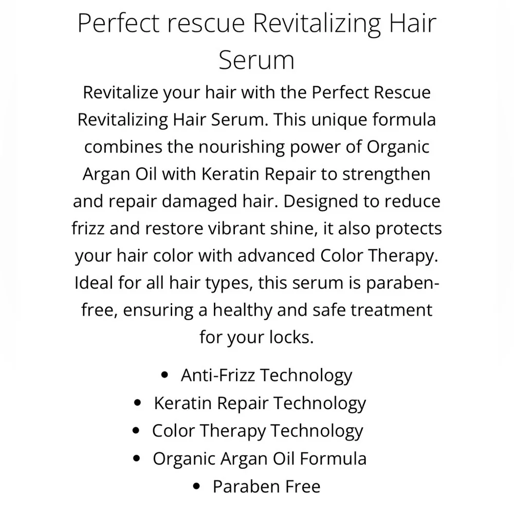 Royale Perfect Rescue Revitalizing Hair Serum with Argon Oil